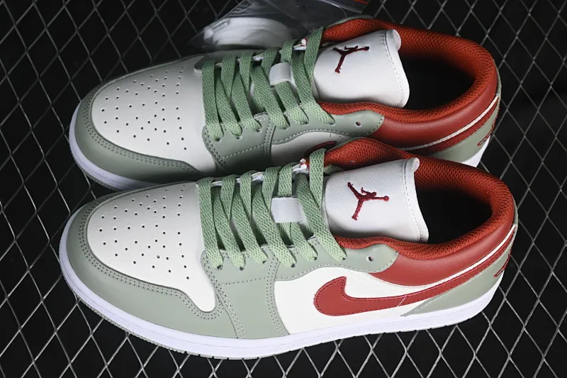 All categories Air Jordan Jordan series basketball shoes Air Jordan 1 Low Air Jordan 1 Low AJ1 Joe 1 white green red low-top cultural casual sneakers 553558-133